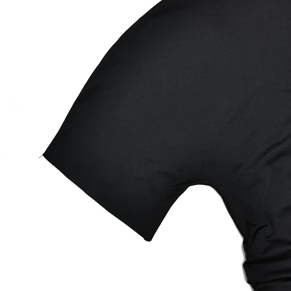 Cryptographic One Shoulder Ruched Asymmetrical Tops for Women Outfits Sexy Short Sleeve Casual Tops Slim T-shirts Summer Clothes