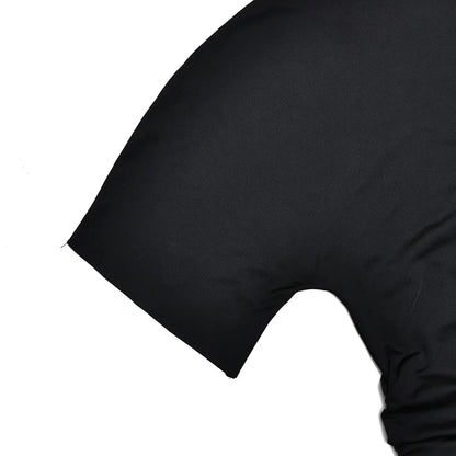 Cryptographic One Shoulder Ruched Asymmetrical Tops for Women Outfits Sexy Short Sleeve Casual Tops Slim T-shirts Summer Clothes