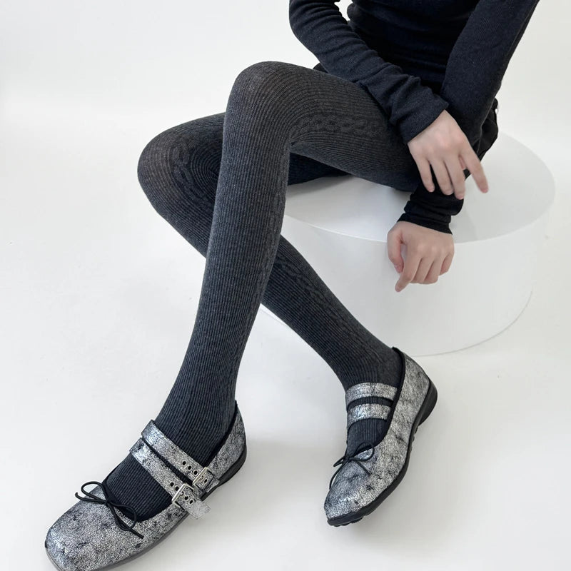 30% Wool Women Pantyhose Autumn Winter Comfortable Tights Girls Basic Bottom Leggings Long Stockings Black White Brown Grey