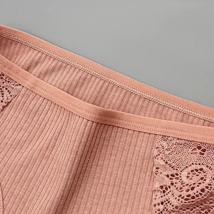 Moonflame 5 Pcs Seamless Cotton Briefs Sport Comfortable Solid Color Women's Panties.