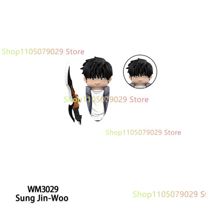 WM6220 WM6221 Anime Cartoon TV Toy Sung Jin Woo Solo Leveling Man S Hunter Level Up Building Blocks for Kids Collect Toys Gift.