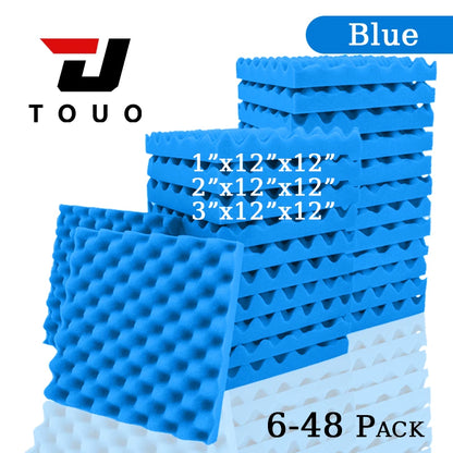 TOUO Egg Trough Wall Soundproof Foam 6 12 24 48 Pcs High Density Sound Absorbing Material Acoustic Foam Ceiling Noise Insulation