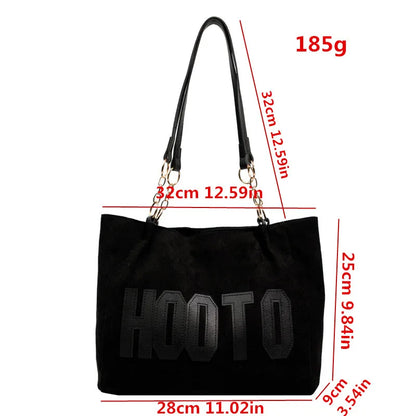 Solid Color Shoulder Bag, Trendy Letters Tote Bag, Canvas Campus Handbag for Women, Office,College,Work,Travel Hand Bags Bolsa.