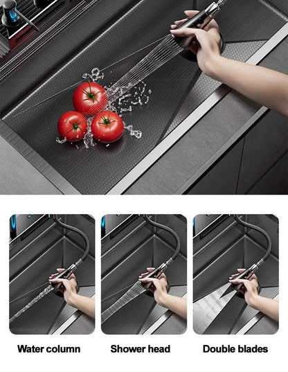 Extra Thick 5.0mm Kitchen 304 Sink, Whale Sink, Stainless Steel Large Single Sink, Waterfall Sink, Thickened Dish Sink