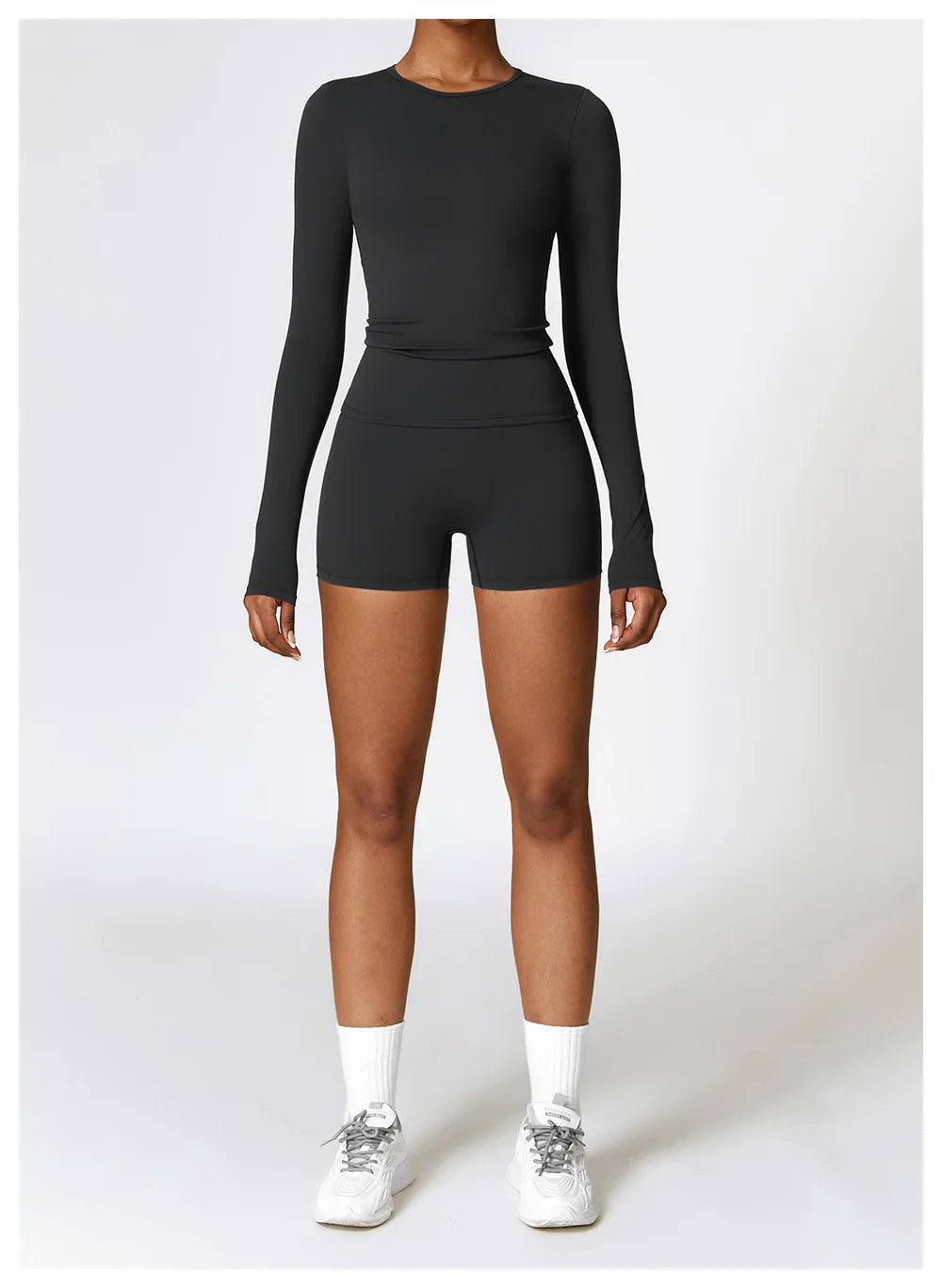 NCLAGEN Yoga Shirts For Women Long Sleeve Winter Fitness Running Gym Clothes Workout Dry Fit Breathable High Elastic Sports Top.