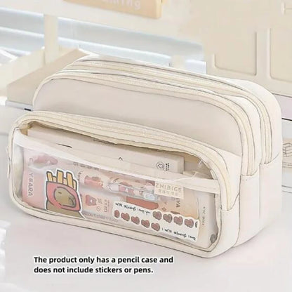 Chic Einfarbig Bleistift Fall Koreanische Einfachheit Transparent Stift Tasche Große Kapazität Organizer Tasche Schule Liefert Schreibwaren tasche