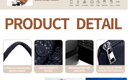 Woven Tote Bag for Women Large Woven Handbag Soft Leather Shoulder Bag Work Shopper Summer Beach Travel Tote Bag with Purse.