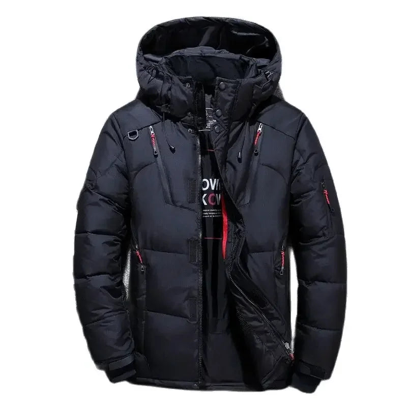 Men White Duck Down Parkas -20 Degree Winter Jacket Men's Thick Warm Snow Parkas Overcoat Windbreaker Hooded Parkas Coat Hombre