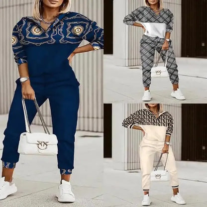 New Fashion Women Plaid Print Splicing Zipper Front Hooded Top & Pants Set Two Pieces Suit Flare Pants Outwear Autumn Outfits.