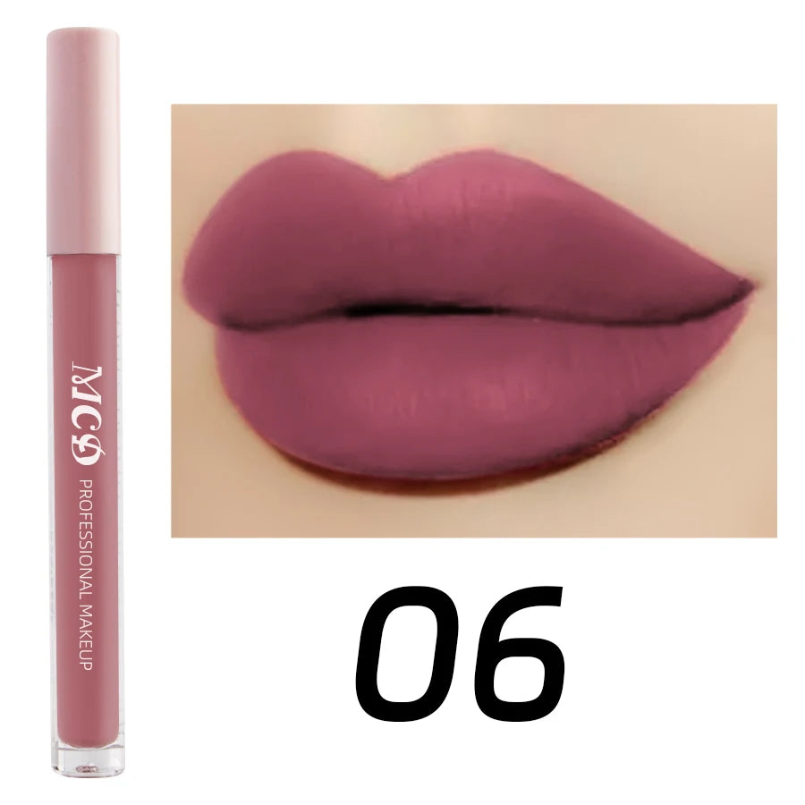 1PC Dark Brown Matte Velvet Lip Gloss Waterproof Liquid Lipstick Nude Brown Lips Korean Makeup for Lip Tint Lip Glaze Cosmetics.
