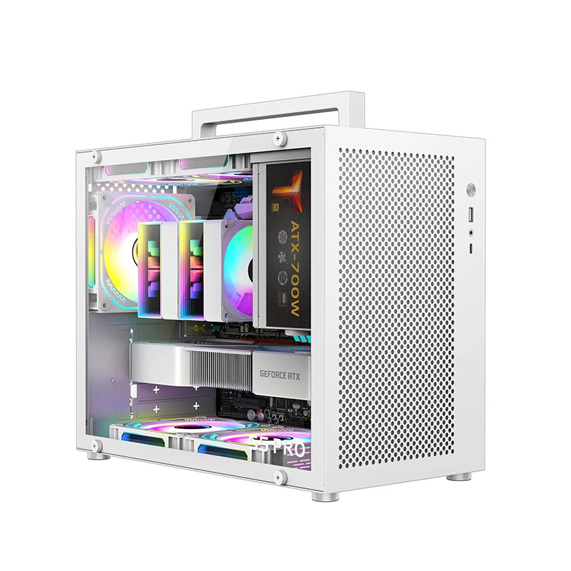 METALFISH S5 PRO 20L Computer Case Gaming PC Chassis Support MATX/ITX SFX/ATX PSU 160mm Tower /180 WaterCooling Cooler.