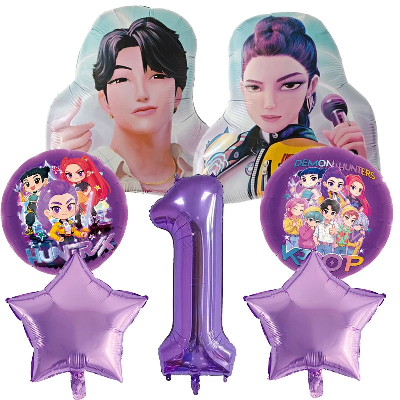 Kpop Dämon Jäger Geburtstag Luftballons Set Anzahl Ballon Anzug Folie Ballon Cartoon Geburtstag Party Liefert Dekor Baby Dusche Geschenk.
