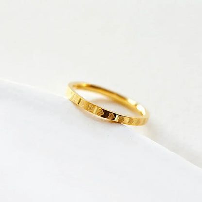 Meetvii Simple Love K-gold Color Titanium Steel Rings for Women Men Thin 2.2mm Width Couple Rings Unique Jewelry.