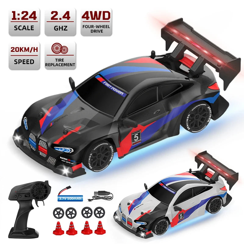 RC Car 4WD 1/24 Remote Control Cars 2.4G Radio High Speed Drift Racing High Speed Truck RTR Vehicle Toy Gift for Kids Children.