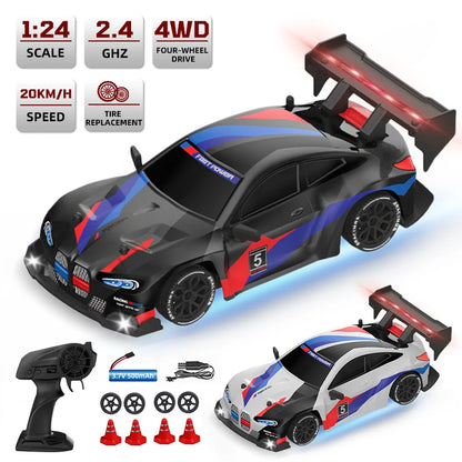 RC Car 4WD 1/24 Remote Control Cars 2.4G Radio High Speed Drift Racing High Speed Truck RTR Vehicle Toy Gift for Kids Children.