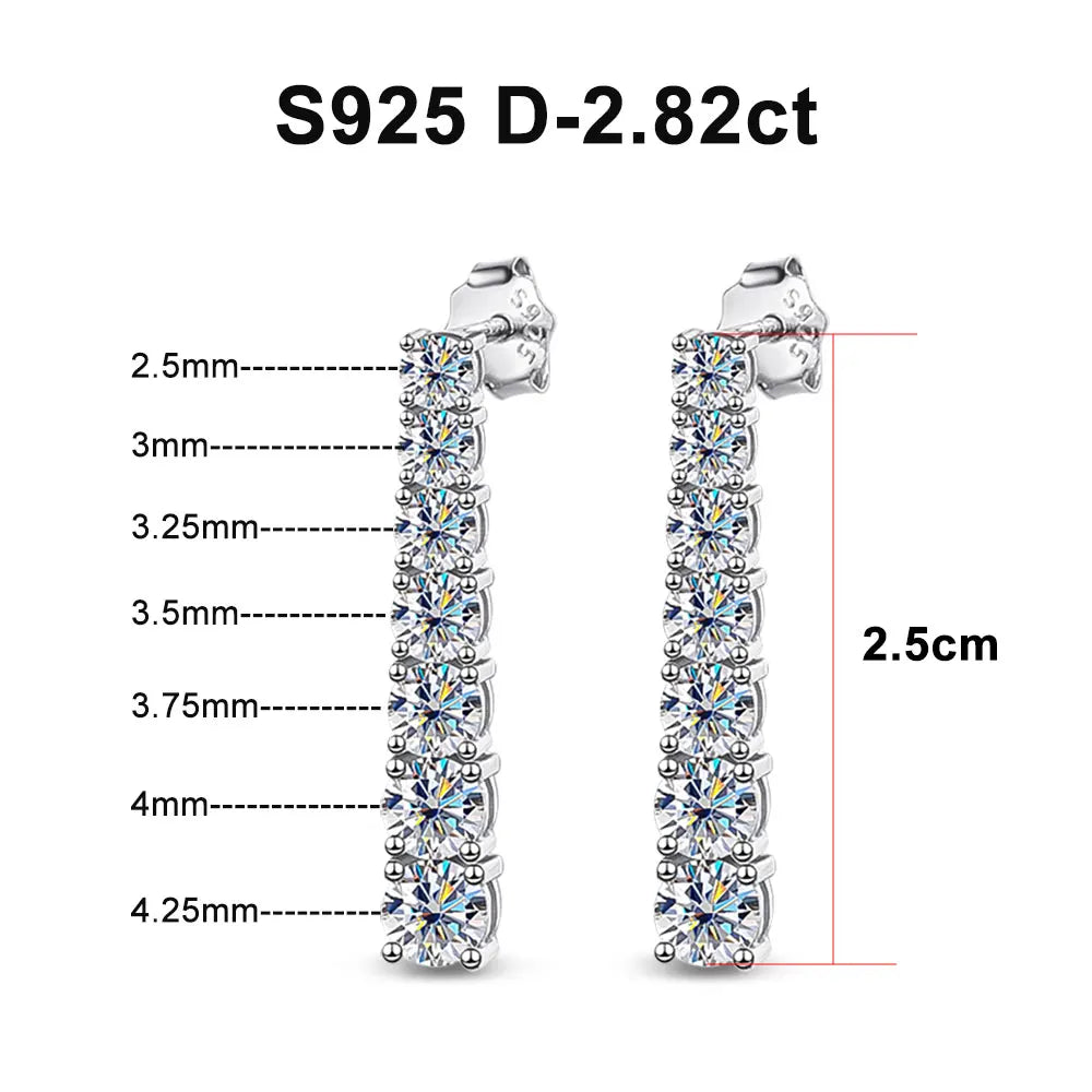 KNOBSPIN D VVS1 Moissanite Pandent Earrings for Woman Wedding Jewely with GRA s925 Sterling Sliver Plated 18k White Gold Earring.