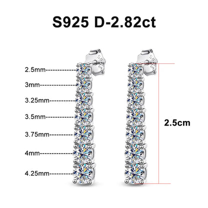 KNOBSPIN D VVS1 Moissanite Pandent Earrings for Woman Wedding Jewely with GRA s925 Sterling Sliver Plated 18k White Gold Earring.