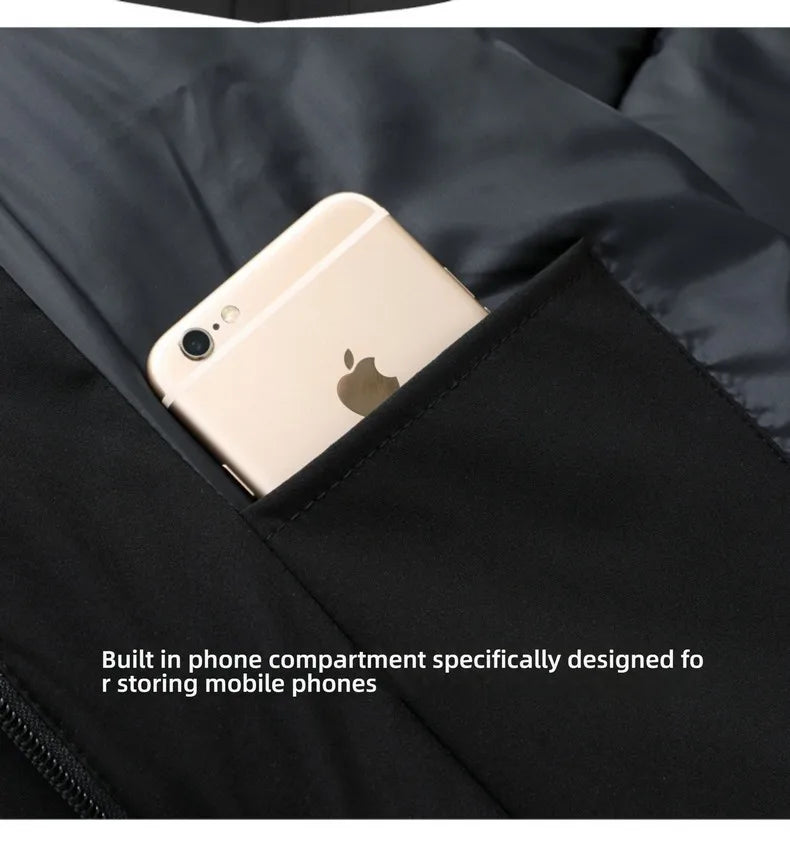 Top Grade Designer New Brand Men Parka Jacket Thick Casual Fashion Windbreaker Hooded Bubble Coats Long Mens Clothes 2025.