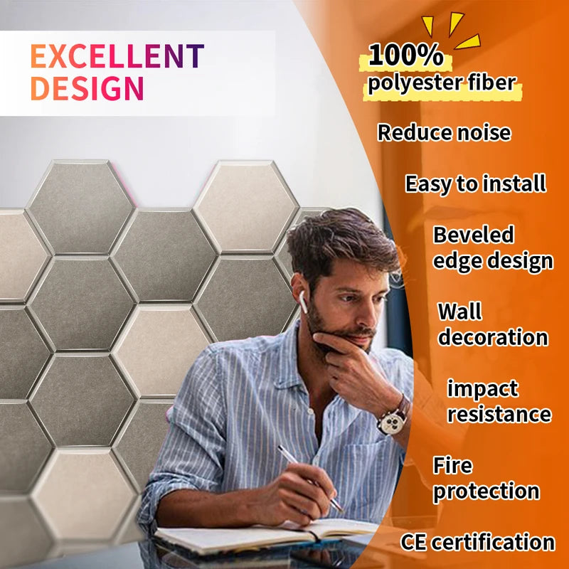 TOUO Acoustic Panels 6-18pc Noise Treatment Insulation Soundproofing Home Studio High Density Soundproof Wall Decor Bedroom