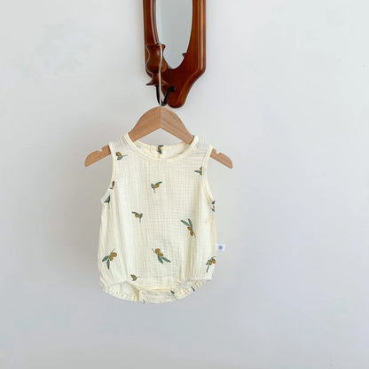 2023 neue Im Sommer Infant Neugeborene Baby Mädchen Jungen Falten Tuch Baumwolle Outfits Kinder Casual Overalls Kleinkind Bodys.