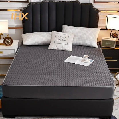 Waterproof Thicken Mattress Cover Quilted Latex Mat Bed Covers Pad Skin-Friendly Fitted Sheet Protector Bedspread150/160/180x200