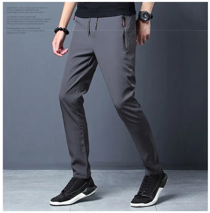 Men's Casual Pants Stretch Slim Fit Elastic Waist Jogger Korean Classic Blue Black Gray Male Brand Trousers Plus Size 4XL 5XL.