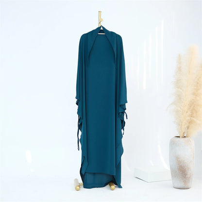 Ramadan Eid Khimar Abaya Dubai Turkey Islam Muslim Maxi Hijab Dress Nida Prayer Clothes For Women Kebaya Robe Femme Musulmane