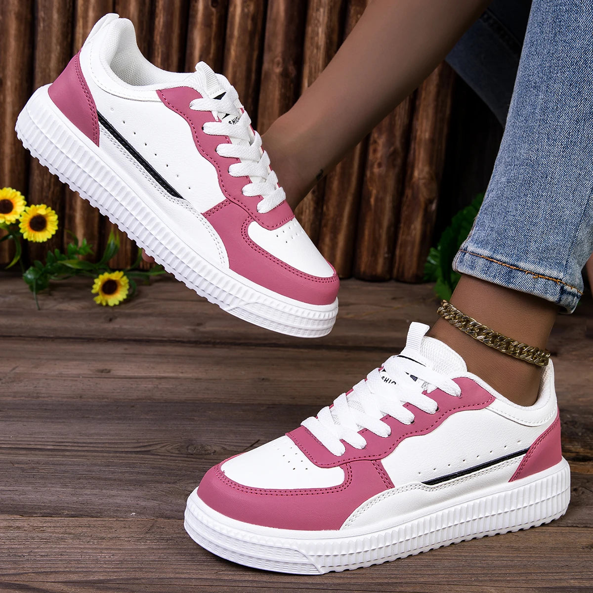 YRZL Leather Sports Women Casual Shoes Lightweight Running Shoes Platform White Sneakers Men Outdoor Breathable Sport Shoes.