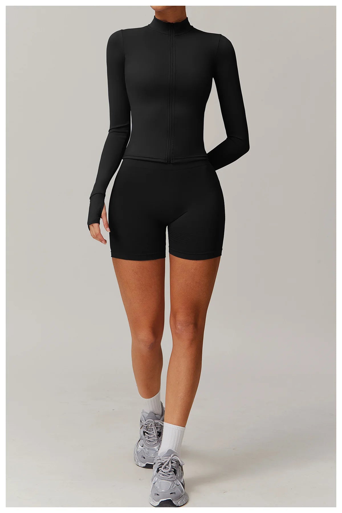 Hearuisavy 2Pcs Long-Sleeved Set Women Casual Outdoor Running Jackest Suit Yoga Clothing Quick Drying Push Up Fitness Sportswear