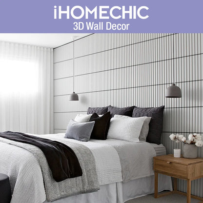 12pcs 30cm 3D Wall Panel Venetian blinds mouldings Living Room Background Decal Tile Mold 3D wall sticker bathroom kitchen wall