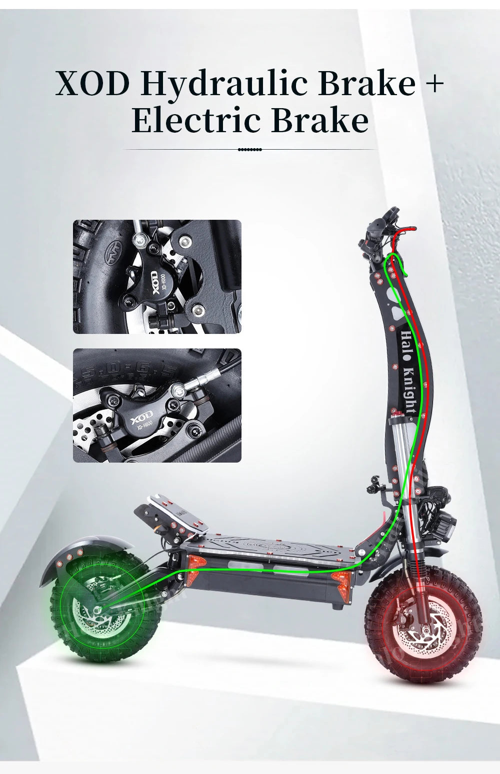 Halo Knight T107Max Electric Scooter Adult 14 Inch Off road Tires E-Scooter  for Men 4000W 72V 50 AH Foldable City EScooter.