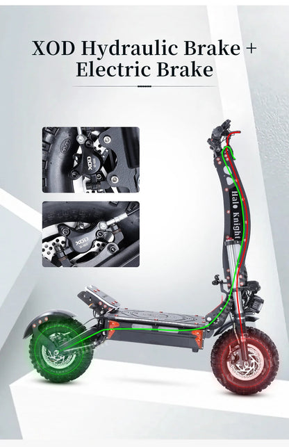 Halo Knight T107Max Electric Scooter Adult 14 Inch Off road Tires E-Scooter  for Men 4000W 72V 50 AH Foldable City EScooter.