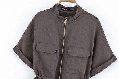 Casual Pants 2 Pieces Sets For Women Short Sleeve Coat High Waist Trousers Women's Suit 2025 Two Pieces Loose Woman Outfits.