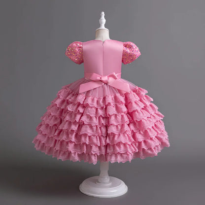 2023 Neue elegante Kleider für Mädchen, glänzendes Halloween-Performance-Kostüm, Geburtstagsparty-Kleid für 3–10 Jahre alte Mädchen.