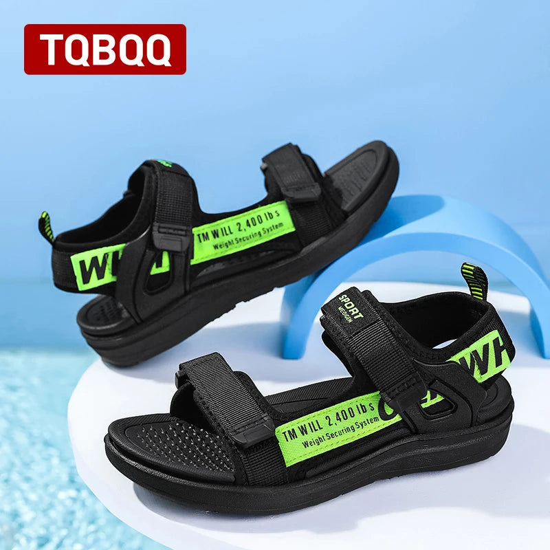 Kids' Summer Breathable Sport Sandals for Boys Casual Beach Shoe Comfortable Soft Sole Children's Fashion Non-slip Sandalias.