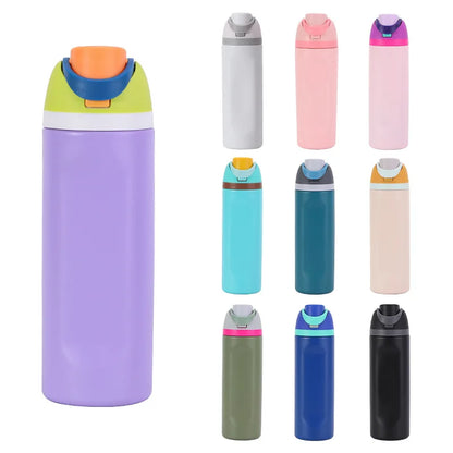 16/19/24/32OZ New 304 Stainless Steel Fitness Cup with Handle, Macaron Colored Insulated Bottle Large Capacity Straw Fruit Cup.