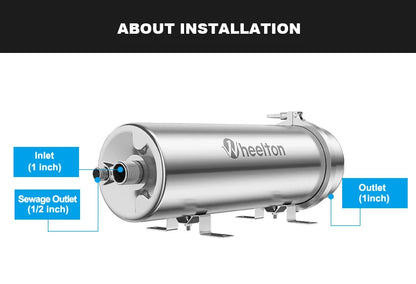 Wheelton PVDF UF 3500L/H Water Purifier Whole House Ultrafiltration Filter 0.01um Filtration SUS304 Drinkable Water.