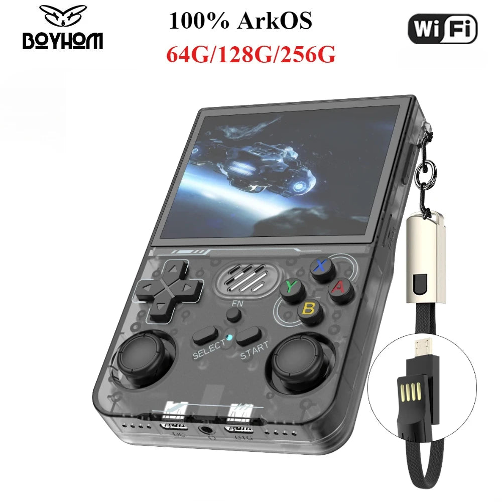 100% ArKOS R36XX Retro Handheld Game Console Linux System 3.5 Inch IPS Screen 64/128GB/256GB Game Player R36S updated version.