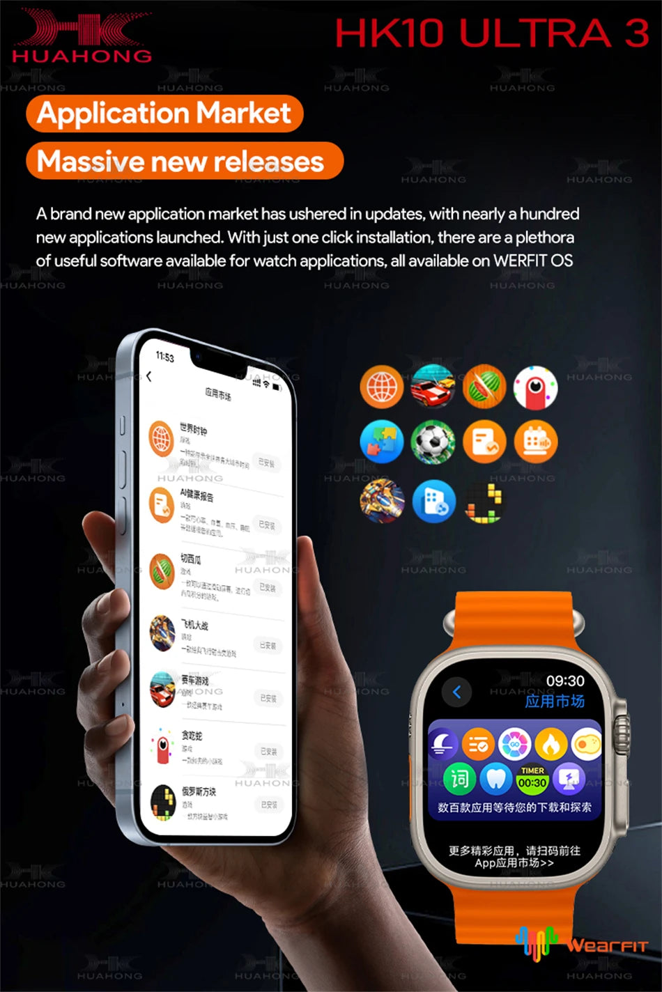 2025 New 49mm HK10 ULTRA 3 Smartwatch HD AMOLED 4G ROM Bluetooth Call Network Chat Robot Clock NFC Compass Smart Watch Men Women.