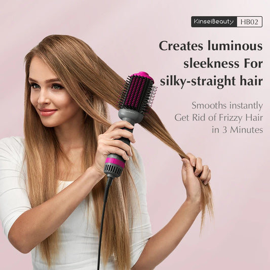 Kinseibeauty  Hair dryer Functional 5 In 1 professional hot air comb straight hair curling equipment salon.