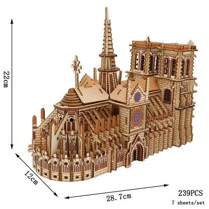 Retro Bus European-style Campervan 3D Wooden Car Puzzle DIY Sailing Ship Airplane Building House Model Jigsaw Toys For Children