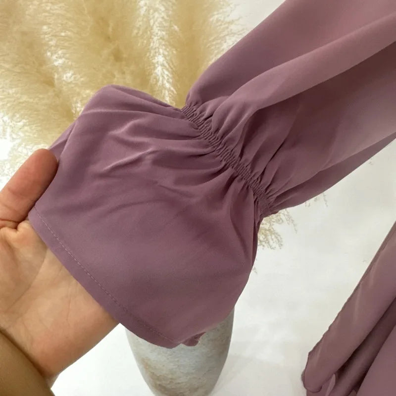 2024 Spring Muslim Modest Dress for Women Eid Arabic Femme Hijab Abaya Dubai 2 Pieces Islamic Long Sleeve Turkey Robe clothing