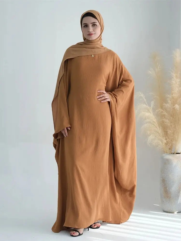 Ramadan Eid Baumwolle Leinen Khimar Abaya Set Dubai Muslim Sets Hijab Kleid Kaftan Abayas Kaftan Marocain Femme Vestidos Para Mujer.