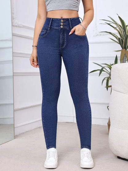oversized spring summer autumn casual skinny jean vintage jeans woman 2025 denim trousers pencil pants.