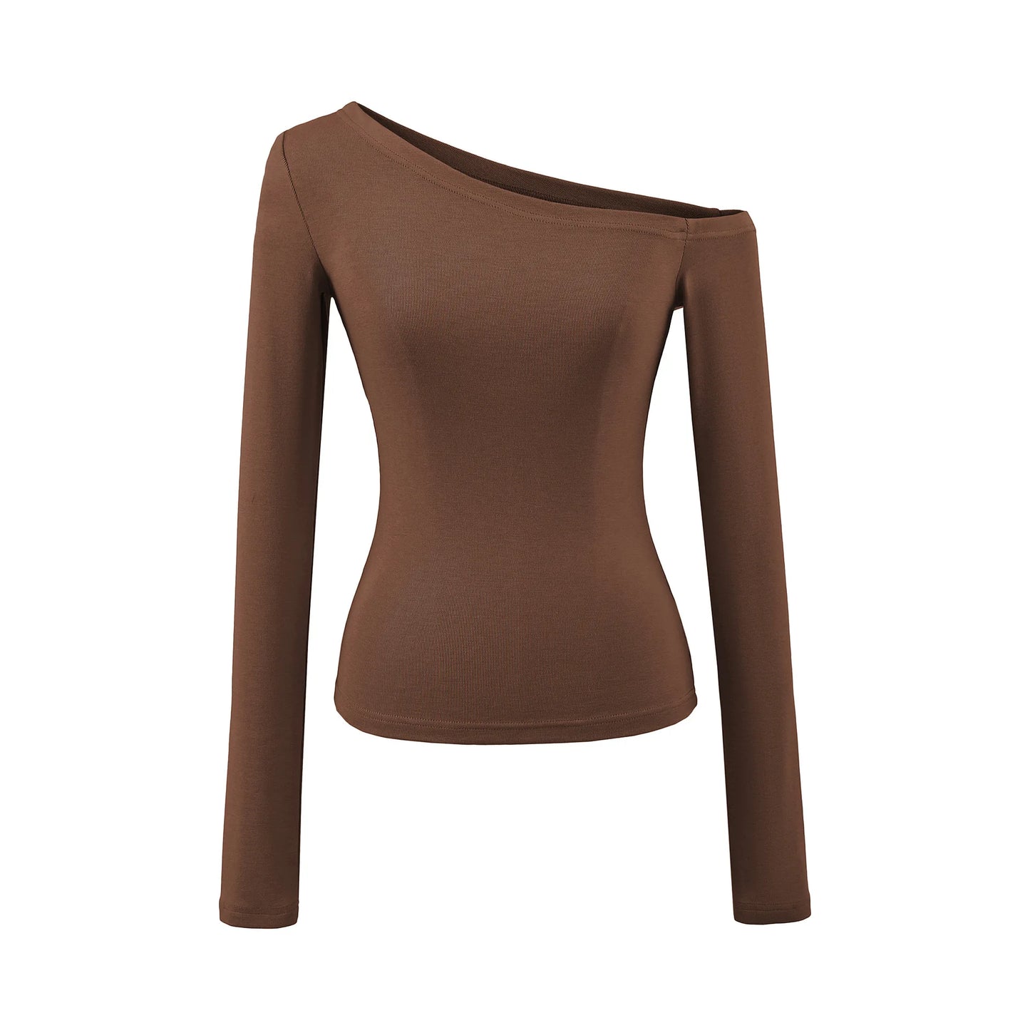 Women One Shoulder Long Sleeve Top Tee Tshirt.