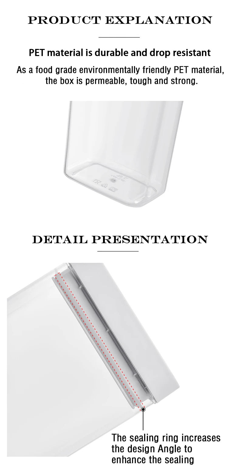 Pasta Storage Box Transparent Plastic Grain Seal Tank Spaghetti Storage Container Moisture-Proof Snack Jar Kitchen Food Tank.