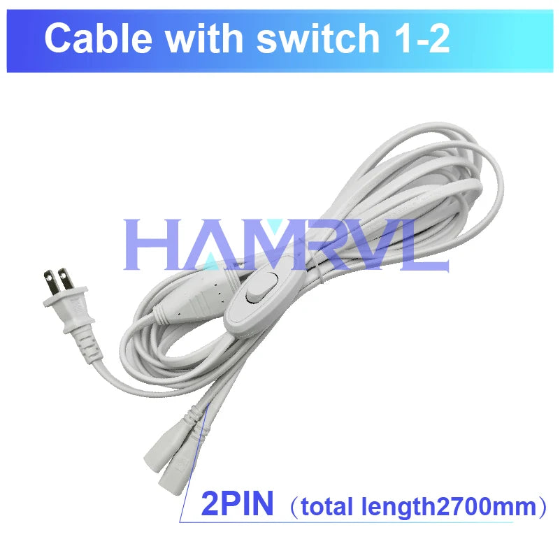 Hexagon Light Adjustable Suspension Rope and Splicing Connector All Copper 2Pin V/Y/L/T/I Cable LED Tube Lamp for Garage Ceiling