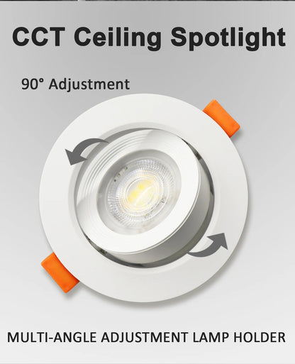 10 stücke CCT Spot Downlight Einbau LED Decke Licht 3 Farbe Eingestellt AC100-240V Zifferblatt Schalter 3000 K/4000 K/6500 K Innen Beleuchtung.