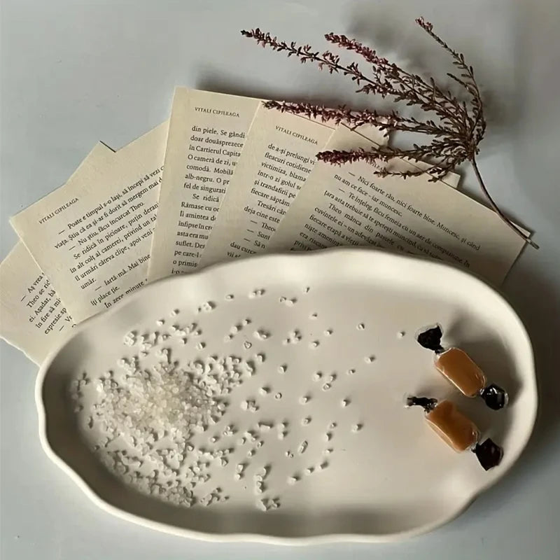 Large Round Tray Silicone Mold Oval Cement Plaster Tray Molds Epoxy Resin Jewelry Display Tray Mould DIY Home Decoration Making.