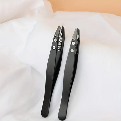 Zirconia Ceramic Pointed Tweezers Stainless Steel Tweezers with Slanted Tips Edges Eyebrows Beards Hair  Eyelash Tweezers.